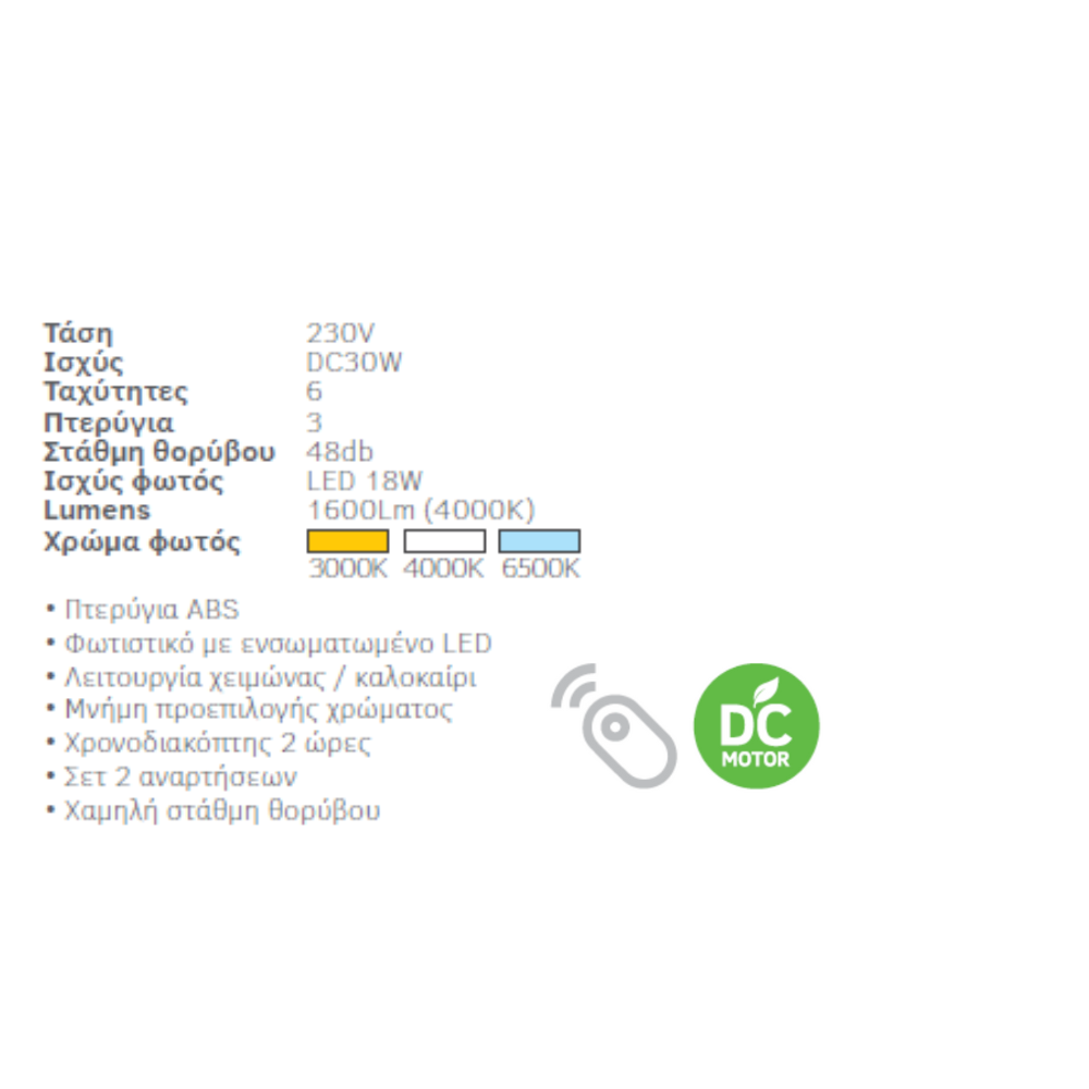 Ανεμιστήρας Οροφής με Φως LED - Etesian - LINEME - 02-00164 - Image 3