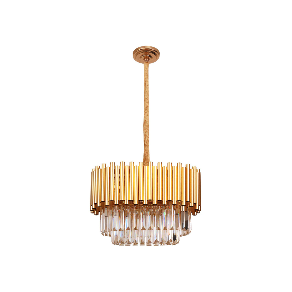 Κρεμαστό Φωτιστικό - Arlight - Οβάλ Χρυσοί Σωλήνες & Κρύσταλλα - PDC 2092 GD